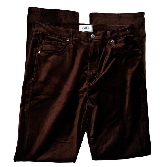 AGOLDE $238 Nico Velvet Boot Cut Pant in Choc.olate Milk Size 27 - Picture 6 of 10